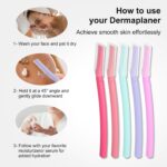 Dermaplane Razor, Face Razors for Women, Dermaplaning Tool with Microblades for Face, Gentle Facial Exfoliation, Peach Fuzz Removal and Eyebrow Shaping, Skin Care Tool for Smoother Skin, Lilac - Image 7