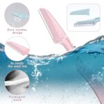 15 Pcs Dermaplane Razor Folding Eyebrow Razors for Women Face Fuzz Remover Facial Hair Removal for Women and Men Travel Dermaplaning Beauty Tool - Green White Pink - Image 4