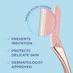 Schick Hydro Silk Dermaplaning Wand, Dermaplaning Tool for Face | Dermaplane Razor for Women Face, Eyebrow Razor, Peach Fuzz Remover, Includes 1 Weighted Metal Handle with 6 Refill Blades - Image 5