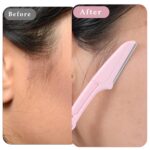 15 Pcs Dermaplane Razor Folding Eyebrow Razors for Women Face Fuzz Remover Facial Hair Removal for Women and Men Travel Dermaplaning Beauty Tool - Green White Pink - Image 3