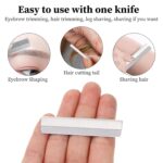 Straight Razor Blades, 50 Pcs Stainless Steel Brow Razor Single Edge Disposable Safety Razors Blades Eyebrow Trimmer Facial Hair Removers Shaving Tools for Men and Women - Image 4