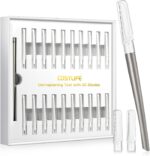 Dermaplaning Tool for Face Exfoliation, with 20 Replaceable Blades, Facial Shaver/Eyebrow Razor, Peach Fuzz Removal Eyebrow Shaper for Women, Easy to Use Dermaplaner Help Exfoliate and Smooth Skin