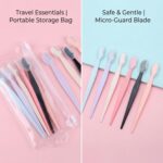 Eyebrow Razor, 5pcs Facial Razor for Women with Stainless Steel Microblades for Face and Safety Guard, Precision Eyebrow Blade for Facial Hair Removal Dermaplaning and Eye Brow Shaping Home DIY - Image 2