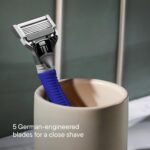 Harry's Original Shaving Kit for Men - Razor Handle and 3 Razor Blade Refill Cartridges - German Engineered - Ocean Blue - Image 4