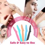 100 Pcs Eyebrow and Face Razors for Women and Men, Multi-Color Facial Shavers with Protective Covers, Safe for Beginners - Image 6