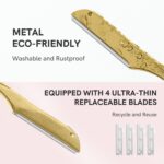 Dermaplane Razor W/ 4pcs Refill Blades, Japanese Blades Precision Face Razors, Personalized Dermaplaning Shaving Tools for Women, Small Razors for Peach Fuzz, Travel Case included - Image 2