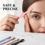 Eyebrow Razor, 5pcs Facial Razor for Women with Stainless Steel Microblades for Face and Safety Guard, Precision Eyebrow Blade for Facial Hair Removal Dermaplaning and Eye Brow Shaping Home DIY - Image 7