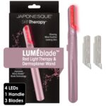 JAPONESQUE SKINTherapy LumeBlade Facial Dermaplane Razor with Soothing, Red Light Therapy at the Blade, Includes 2 Replacement Blades