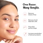 Plush Face and Eyebrow Razor for Women | For Painless and Instant Facial Hair Removal | Foldable & Reusable Pack of 3 | For Upperlips, Forehead, Sideburns Eyebrows etc with Stainless Steel Blade - Image 5