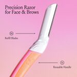 Billie - Dermaplane Starter Kit - Reusable Handle + 3 Refill Blades - Remove Facial Hair + Perfectly Shape Brows - Dermatologist-Approved - Malibu - Image 2