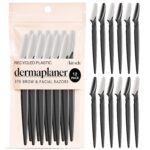 Kitsch Dermaplane Razor for Women Face – Face Razors for Women & Men, Eye Brow Razors & Face Shaver – Exfoliating Facial Razor & Dermaplaner as Skin Care Tool for Smoother Skin - Black, 12 pcs
