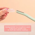 TADA Natural Beauty Biodegradable Dermaplaning Tool 12pk, Face Eyebrow Face Razors, Face Shaver & Exfoliating (Pink) - Image 8