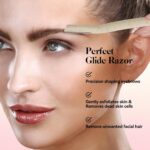 Dermaplane Razor for Women, 6 pcs Eyebrow Razors for Women face, Eyebrow Trimmer with Protective Silicone Cover, Facial Hair Removal Shaver, Wheat Straw Dermaplaning and Skin Care Tool - Image 3
