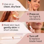 Finishing Touch Flawless Dermaplane Glo Sonic Lighted Facial Exfoliator, Electric Vibrating Dermaplane Razor for Dermaplaning, Facial Hair Removal, 6 Replacement Heads - Image 8