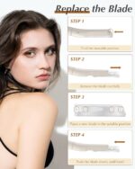 Dermaplane Razor for Face Professional, Facial Razors for Women&Men Face with 20 Blade Refills, Eyebrow Razor for Women and Men - Image 3