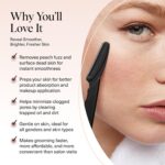 Kitsch Dermaplane Razor for Women Face – Face Razors for Women & Men, Eye Brow Razors & Face Shaver – Exfoliating Facial Razor & Dermaplaner as Skin Care Tool for Smoother Skin - Black, 6 pcs - Image 3