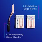 Schick Hydro Silk Dermaplaning Wand, Dermaplaning Tool for Face | Dermaplane Razor for Women Face, Eyebrow Razor, Peach Fuzz Remover, Includes 1 Weighted Metal Handle with 6 Refill Blades - Image 9