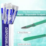 Disposable Sterile Razor Scalpel #23, Podiatry & Dermaplaning Tool, Precision Carbon-Steel Blades with Plastic Handle - Individual Pouches - Exfoliation, Dead Skin/Callus Removing & More - Box of 10 - Image 2