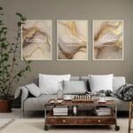 Art Decor Framed Fine Art Set of 3 Islamic Arabic Calligraphy Art Spiritual Print Religious Portrait Wall Décor for Home Bedroom Living Room Office Gifting 30x40cm - Image 2