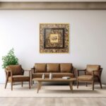 Art Decor Framed Islamic Wall Art of Alhamdulilah Fine Art Arabic Calligraphy Wall Décor for Living Room Bedroom Dining Room Office Gifting 100x100cm - Image 2