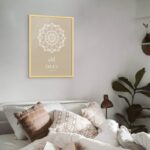 Art Decor Framed Modern Islamic Wall Art - IMAN (Faith) Mandala Minimal Fine Art Arabic Calligraphy Wall Décor for Living Room Bedroom Dining Room Office Gifting 60x80cm - Image 2