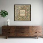 Art Decor Islamic Wall Art of Alhamdulilah Framed Fine Art Arabic Calligraphy Wall Décor for Living Room Bedroom Dining Room Office Gifting 100x100cm - Image 2