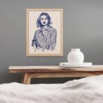 Art Decor Line Drawing Minimal Woman Portrait Modern Art Wall Art Framed Fine Art Wall Décor Art for Living Room Bedroom Home Office Gifting 60x80cm - Image 2