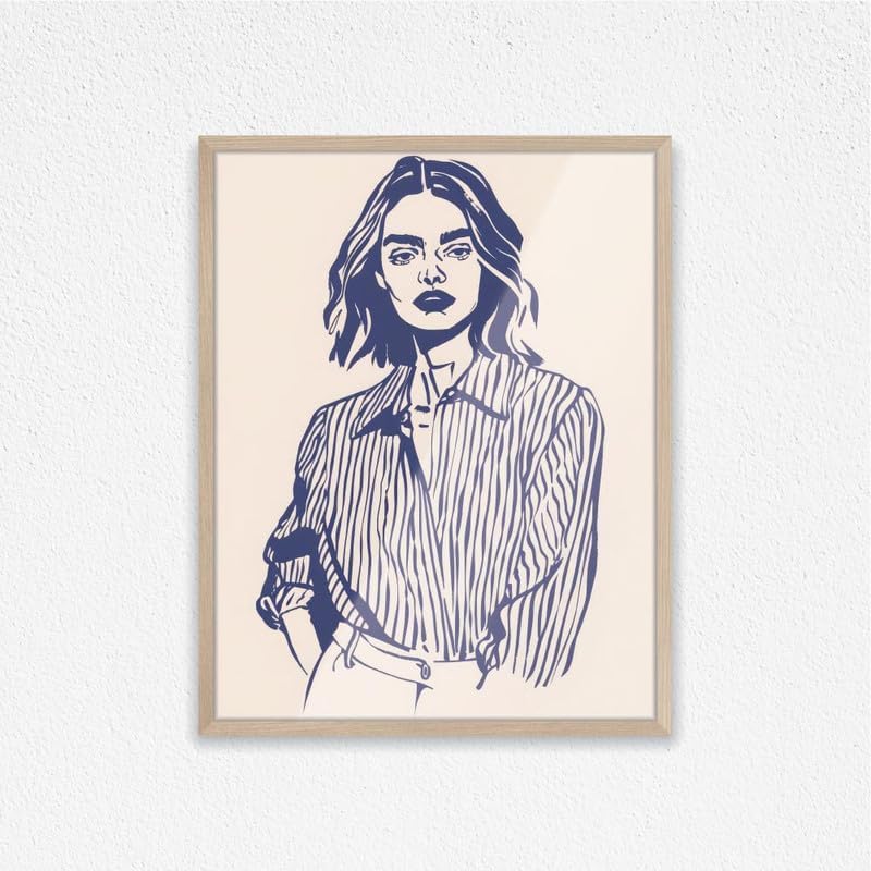 Art Decor Line Drawing Minimal Woman Portrait Modern Art Wall *
