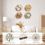 Boho Farmhouse Wooden Wall Decor Set, 4 Pieces Rustic Geometric Wall Art for Living Room, Bedroom, Entryway, Modern Wood Hanging Ornaments with Natural Finish(9.8 Inches) - Image 2