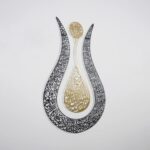 EMAAZZ LLC Ayatul Kursi Tulip-Shaped Shiny Acrylic Islamic Wall Art | 3D Arabic Calligraphy Home Decor, Quran Verse Wall Hanging, Muslim Gift, Durable Mirror Finish (In Gold | Out Black) - Image 2