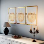 Islamic Wall Art Set, 3 Pieces Ayatul Kursi Calligraphy, 30 x 40 cm, Gold on White Frame - Image 2