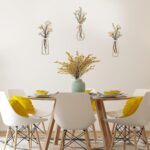 Metal Flowers Wall Arts, Rustic Farmhouse Decor Beige Minimalist Flower Wall Decors for Living room Bathroom Bedroom Dining Room, Housewarming Gifts, 3 Pieces, Beige Gold - Image 2