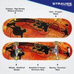 Strauss Bronx YB Lightweight Skateboard with Unique Graphics|31 X 8 Inches with 8 Layer Maple Deck with High Density & Non-Slip Waterproof Grip Tape|2 inch PU Wheels|Smooth Ride|for 8 Years and Above - Image 2