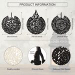 Yookeer 3 Pieces Islamic Wall Decor Muslim Gift Art For Living Room Calligraphy Indoor Wooden Home Bedroom (Black) - Image 2