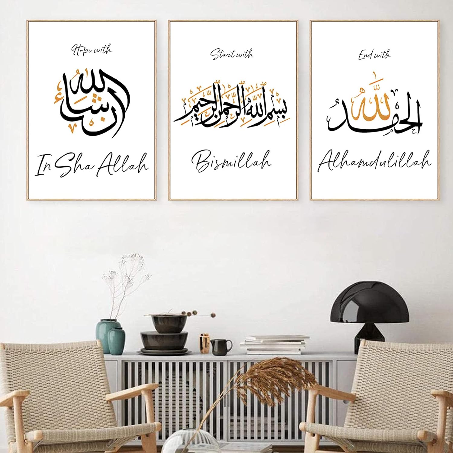 bpa Islamic Canvas Wall Art Wall Picture Bismillah Alhamdulillah Insha *