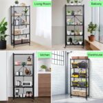 SKY-TOUCH 5 Tier Foldable Storage Shelves, Multi-Shelf Foldable Storage Rack for Kitchen Garage Home, Standing Shelf Units with Wheels (Black) - Image 7