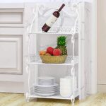 Foldable Iron 5 tier Bookcase Kitchen bathroom universal shelf Sundries organizer Storage bookshelf living room home Furniture (Color : 3L white) - Image 7