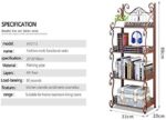 Foldable Iron 5 tier Bookcase Kitchen bathroom universal shelf Sundries organizer Storage bookshelf living room home Furniture (Color : 4L white) - Image 5