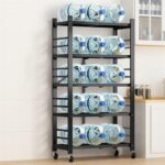Heavy Duty 5 Tier Folding Shelving Unit with Wheels No Assembly Required Large Storage Rack for Garage Kitchen Pantry Home Office Foldable Metal Shelves in Black - Image 5