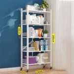 5-Tier Storage Shelving Unit,Freestanding Book Shelf Folding Storage Rack Unit,Metal Organizers Rolling Cart Display Wire Rack Shelf,Home Kitchen Laundry Closet Cabinet Foldable - Image 2