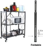 Sturdy Metal Rolling Shelf – 5-Tier Foldable Storage Rack for Garage, Kitchen, and Closet – Space-Saving, Rotatable Design for Easy Access and nization - Image 7