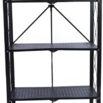 5-Tier Foldable Storage Rack with Large Wheels Heavy-Duty Carbon Steel Shelves for Garage & Kitchen nization Easy Assembly & Mobility Solution