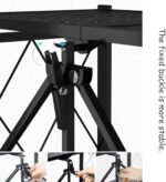 Storage Rack 3/4-Tier Standing Shelf Units Storage Shelf Foldable Standing Rack Organization With Wheels, Max Load Weight 150Kg, Black - Image 5