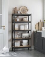 SONGMICS 5-Tier Storage Shelves, Garage Storage, Boltless Assembly, Adjustable Shelving Unit, 11.8 x 29.5 x 59.1 Inches, Load 1929 lb, for Shed Warehouse Basement Kitchen, Black UGLR300B01 - Image 9