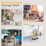 YelaJoy Set of 2 Cabinet Shelf Organizer – Stackable, Expandable Kitchen Countertop Storage Shelves, Spice Rack for Pantry, Bathroom & Under-Sink, Natural - Image 6