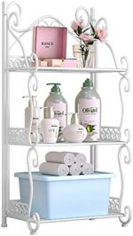 Foldable Iron 5 tier Bookcase Kitchen bathroom universal shelf Sundries organizer Storage bookshelf living room home Furniture (Color : 3L white)