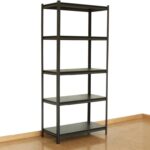 Boltless shelf 5-Tier Storage Shelf Unit, 150kg per Shelf Capacity, Metal Frame, Black