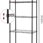 5-Tier Metal Wire Shelving Rack - Adjustable Layer Rack Strong Steel, Organizer for Kitchen, Pantry, Laundry, Office