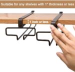YelaJoy Wine Glass Holder 2PCS Stemware Rack Hanger Under Cabinet Wine Glass Rack Kitchen Hanging Glass Storage Rack Organizer,Black - Image 3