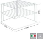 Metaltex Corner Rack Silos – 2-Tier Plate & Bowl Organizer – Space-Saving Corner Cabinet Insert – Sturdy Coated Wire, Made in Italy - Image 3